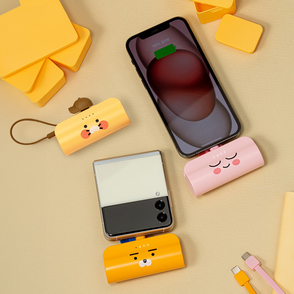 [5% 쿠폰할인]카카오프렌즈 힙스터 도킹형 보조배터리 5000mAh (C타입/8핀)