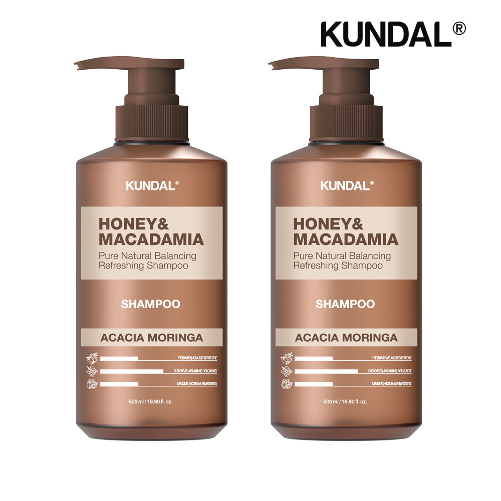 쿤달 쿤달 허니 앤 마카다미아 네이처 샴푸 아카시아모링가 500ml x2개