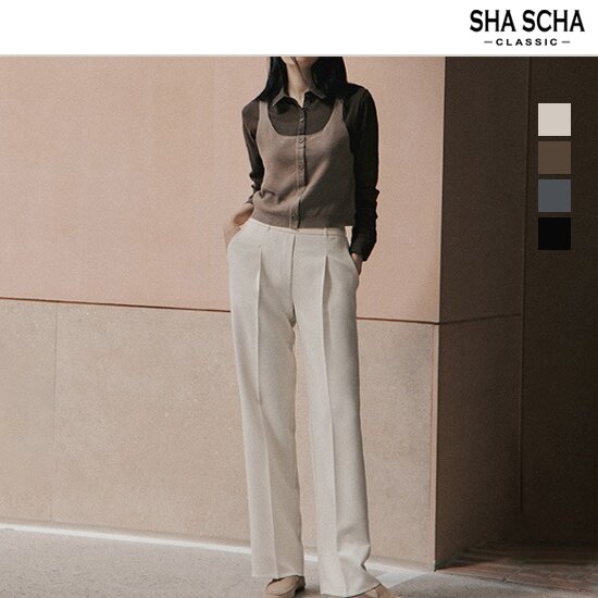 [홈쇼핑인기]샤샤 링클프리 세미와이드 베이직 팬츠 1종