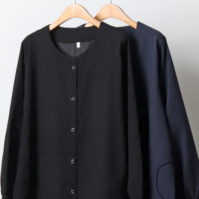 셀러허브 여성 라운드넥 롱 스냅 버튼 자켓 310J412S 빅사이즈 510