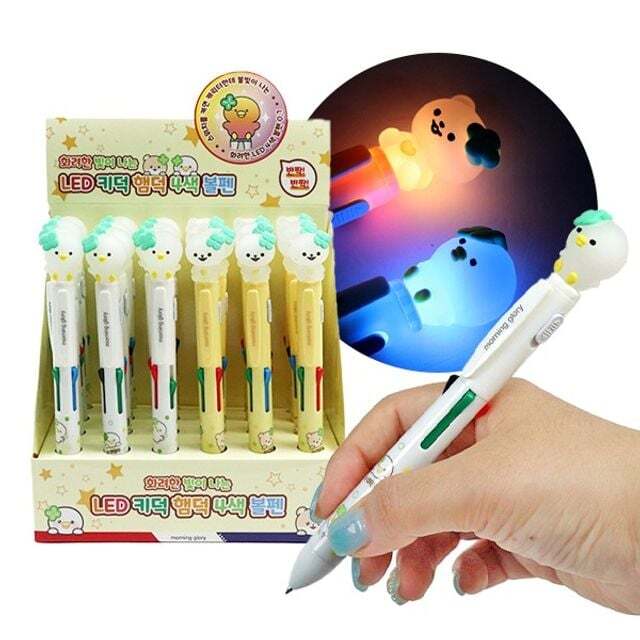 친절한탄씨 (모닝글로리)2500 LED 키덕 햄덕 4색볼펜 24자루(1갑)