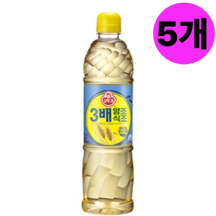 셀러허브 식품 오뚜기 3배 양조 식초 900ml 5개 냉면 냉채 무침 초밥
