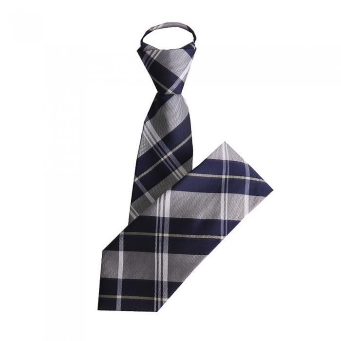 셀러허브잡화 체크 자동넥타이 폭6.5cm 네이비 그레이 ND-112.