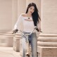 [타미힐피거(아울렛)][공식] [타미힐피거] 실비아 플레어 데님 팬츠 (T32E6NEF12TWT11AB)