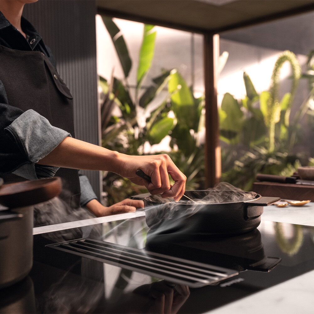 밀레 [Miele 본사] 밀레 2in1 후드일체형 인덕션 KMDA 7476 FL