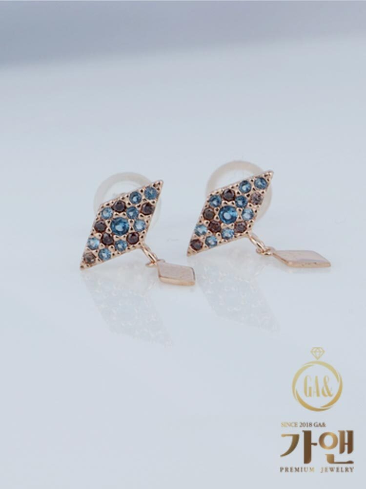 가앤 14k 핑크 로즈 브라운 런던 75950-1 귀걸이 여자