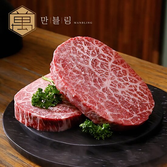 [창운] 어섭쇼) 만블링 프리미엄 한우 1++ No.9 스테이크 150g x 4팩