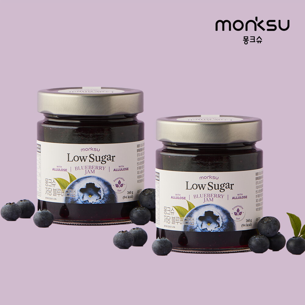 몽크슈 [몽크슈] 저당 저칼로리 알룰로스 블루베리잼 260gx2