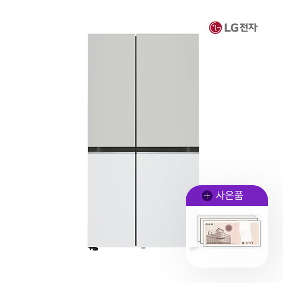 [렌탈]LG전자 [렌탈] LG 오브제 베이직 냉장고 832L 그레이화이트 S834MGW1D 월38500원 5년약정/60개월 의무사용