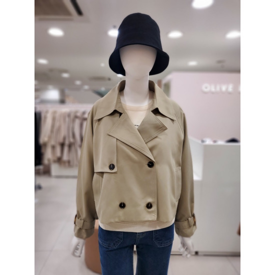 [올리브데올리브(아울렛)]루즈핏더블숏트랜치코트YW4SR555