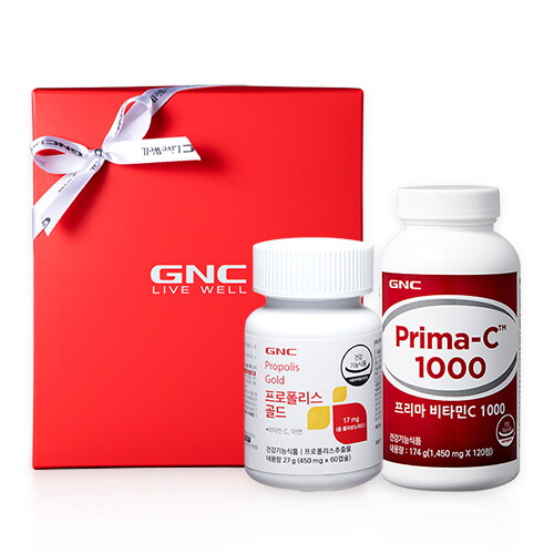 지엔씨 (GNC) 프리마 비타민C1000 + 프로폴리스 골드 세트 (1450m x 120정 / 450mg x 60캡슐)