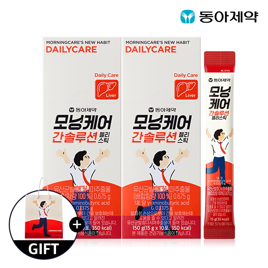 ㈜서흥헬스케어 동아제약 [동아제약] 모닝케어 간솔루션 젤리스틱 (15ml x 10입)*2개 + 쇼핑백증정