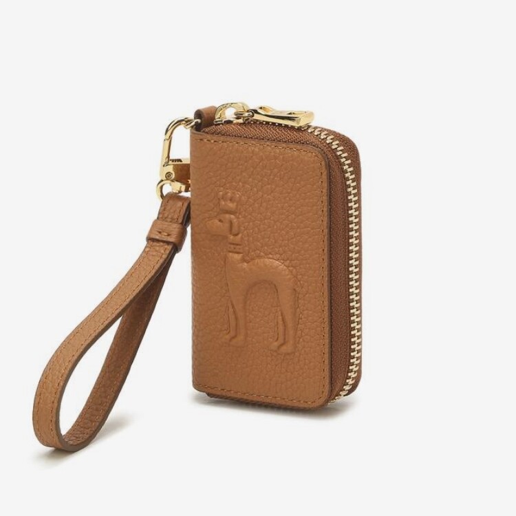 헤지스 가방 HIHO1E255W2_(21SS) 브라운 퍼피배색 소가죽 키홀더