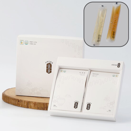 [알뜰총각][알뜰총각] 영주 산지직송 소백산올꿀 100% 천연 스틱세트 2종 30개입(아카시아, 야생화 각(12g)15개)