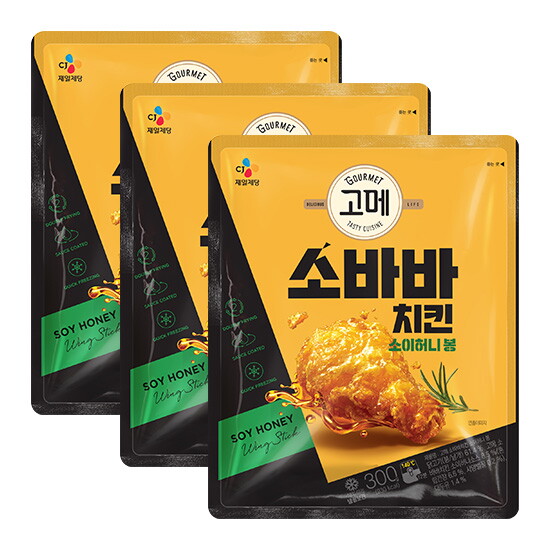 [비비고](CJ제일제당) 고메 소바바치킨 소이허니 봉 300g X 3개