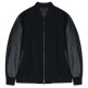 [지이크]F/W 럭셔리 울 배색 블랙 바시티레더 자켓 PJG9005