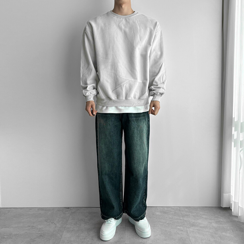 뉴메이드 뉴메이드 / 페스타 워싱 와이드 청바지 / 빅사이즈 36