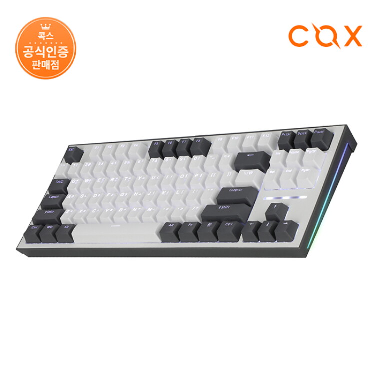 콕스협력사 콕스 [입점특가] COX CK01 TKL PBT 텐키리스 기계식 키보드 그레이 화이트