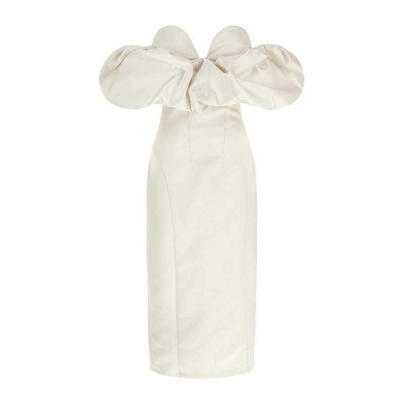 ELISABETTA FRANCHI 엘리자베타프랑키 엘리자베타프랭키 오프숄더 새틴 시스 원피스 AB71456E2 360