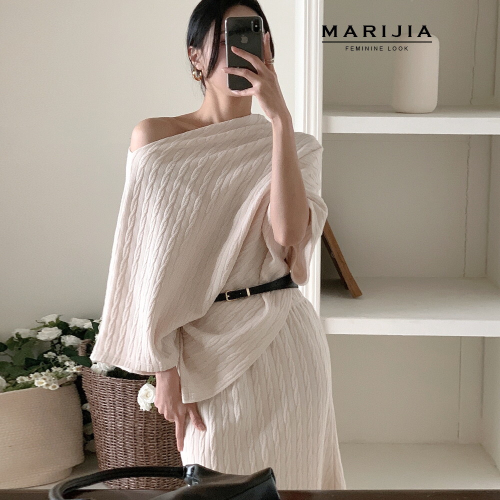 MARIJIA 기타 (패플) [마리지아]유나 오프 숄더 벨트 스커트 세트_MSTB31084