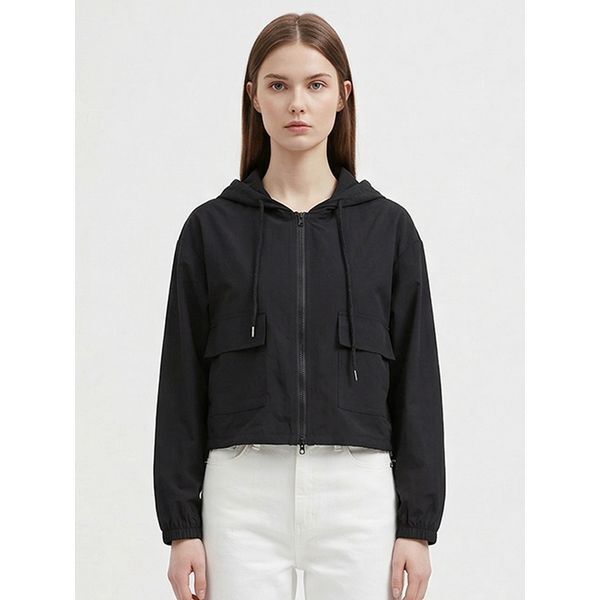 마미스클로젯 [하프클럽/샵앤]여성 방수원단 윈드 투웨이 집업 바람막이 후드 점퍼 NARU-WJP-21176-블랙