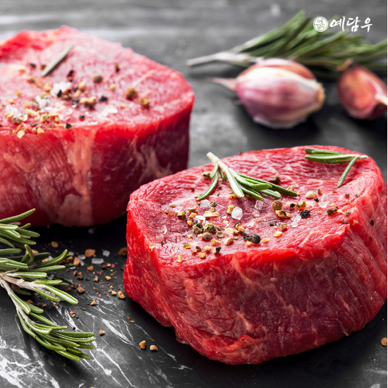 [예담우](한정수량) 국내산 소고기 안심스테이크 1kg(250g x 4팩)/선물용(보냉가방)