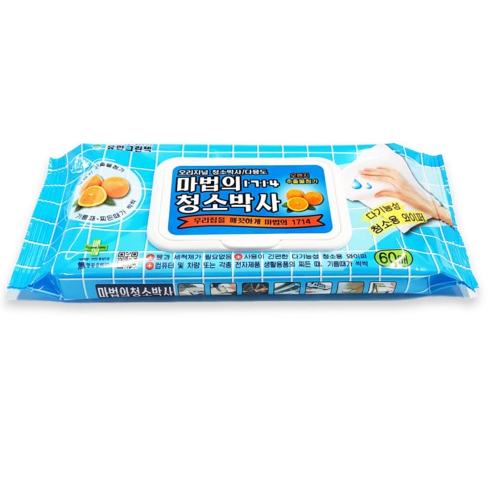 [지엔협력업체]오너클랜 60매x5팩 세정 티슈 크리너 찌든때 기름때 물티슈 청