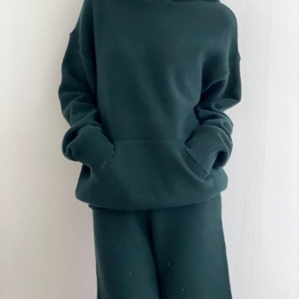 상세페이지참조 신상오픈런 [신상오픈런]|KDD21F8|여자 니트 후드 긴팔 와이드팬츠 캐주얼 세트_19056326_597559