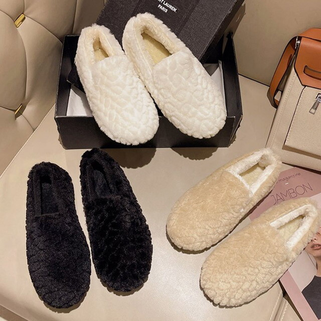 리즈무드 올데이 양털 뽀글 플랫 슈즈