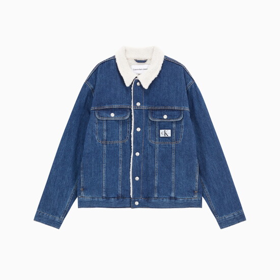 [캘빈클라인 진][최초가 : 319,000원][CK] 남 미드블루 레귤러 90`s 쉐르파 자켓 J325844 1A4