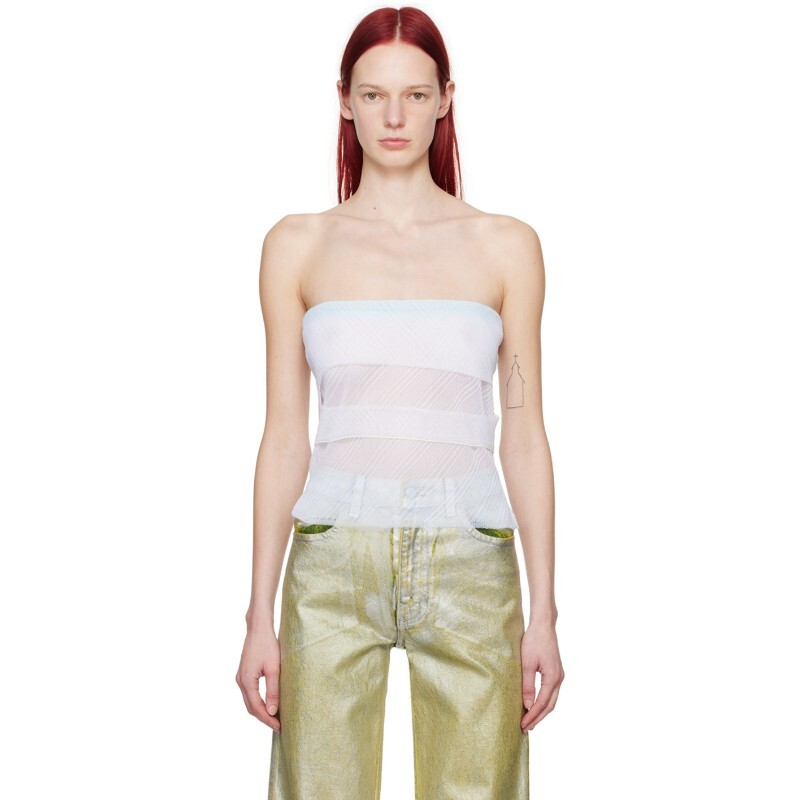 ECKHAUS LATTA 에크하우스 라타 에크하우스 라타 블루 & 화이트 알토 튜브탑 8073-EL-SS24-M