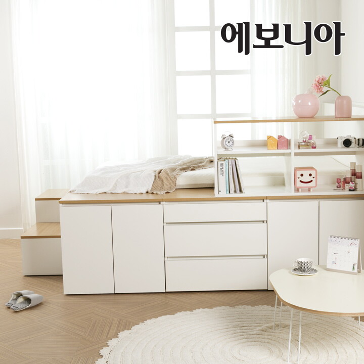 에보니아 [에보니아]착불_ 데니스 슈퍼싱글 수납평상형침대 DNSSET10-1 매트제외