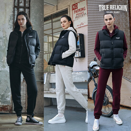 [트루릴리전]트루릴리전 24FW 여성 패딩베스트 헤비 기모 셋업 3종