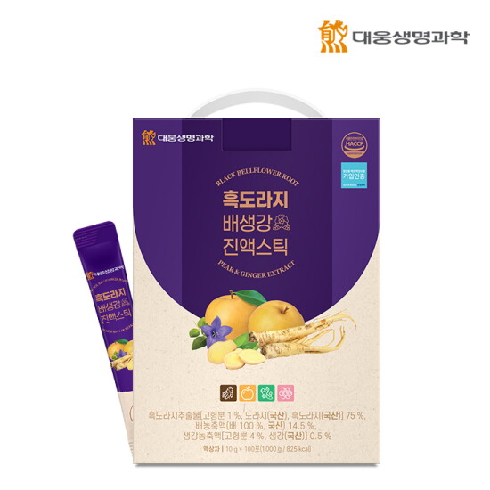 [대웅생명과학]대웅생명과학 국내산 흑도라지배생강 진액스틱 10g 100포 1박스