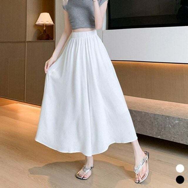 이현 관계사 지오벤처스 통 베이직 밴딩 와이드 치마 올데이 바지 팬츠 치마바