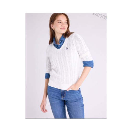 [POLO]5. U.S. Polo 꽈배기 니트 (화이트)