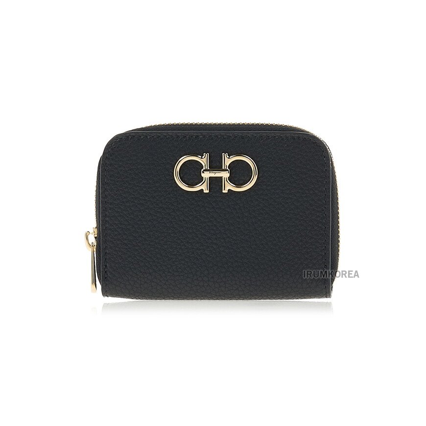 상세참조 비아델루쏘(아울렛) (페라가모) FW24 여성 간치니 지퍼 반지갑 22 0406 NERO 0758664