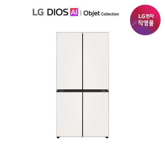 [LG전자][1등급]LG 오브제 4도어 글라스 냉장고 870L[H876GBB031]