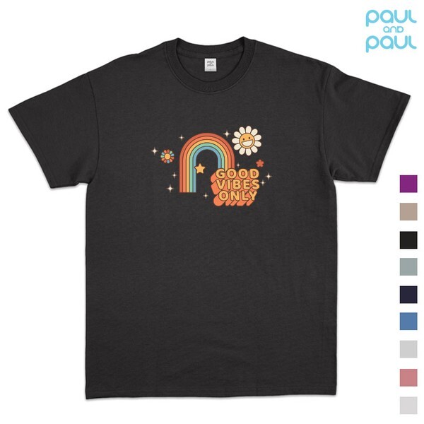 폴앤폴* [하프클럽/폴앤폴]굿바이브 오버핏 옆트임 반팔 남여공용 20수