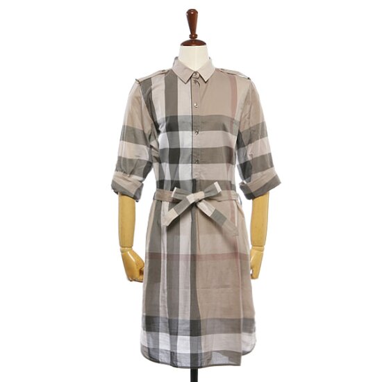 BURBERRY 켈시 체크 코튼 원피스 (8027707/8027708)