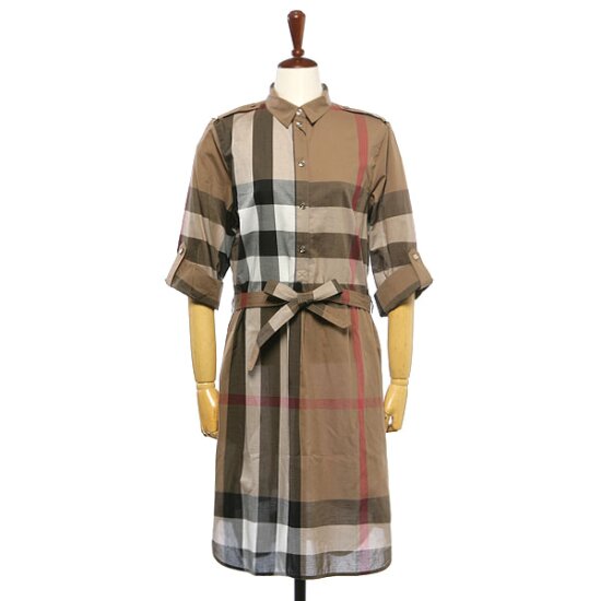 BURBERRY 켈시 체크 코튼 원피스 (8027707/8027708)