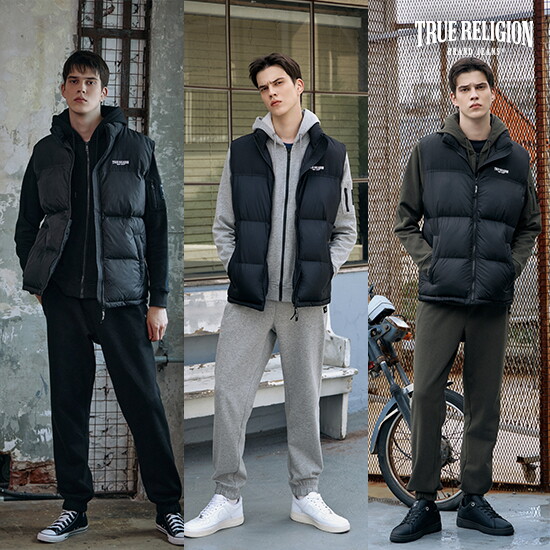 [트루릴리전]트루릴리전 24FW 남성 패딩베스트 헤비 기모 셋업 3종