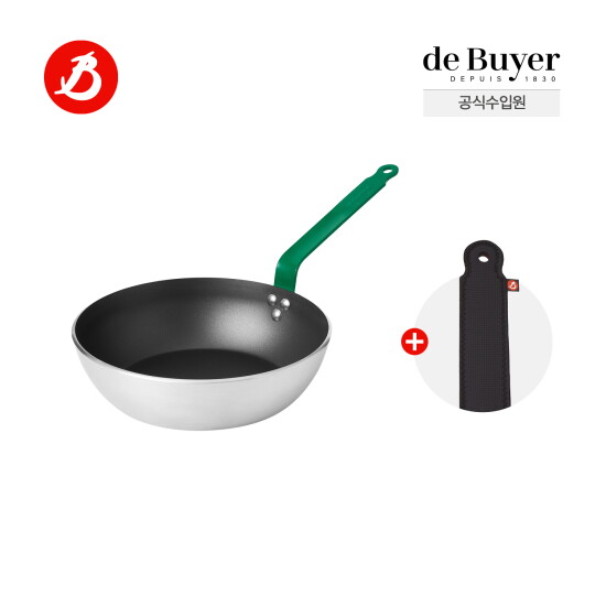 [드부이에](28웍) 쵸크 논스틱 IH 인덕션 28cm 웍 그린 + 핸들커버 1종