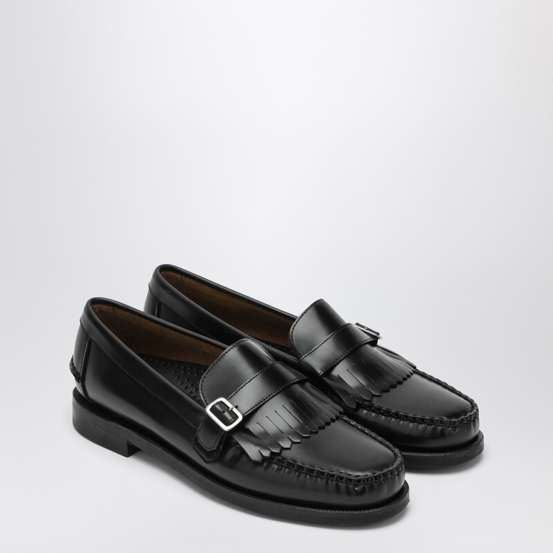 SEBAGO 세바고 세바고 블랙 가죽 버클 스트랩 프린지 알레스 로퍼 76117WWLE 902