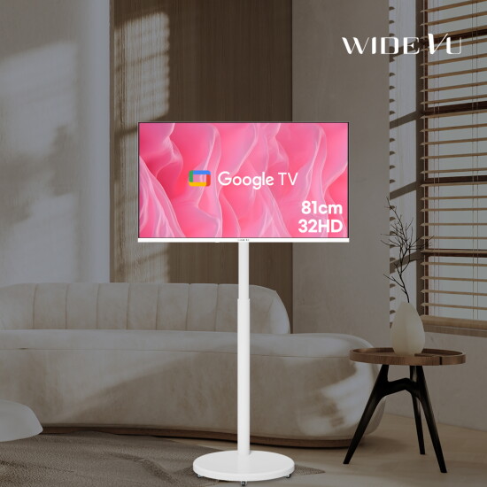 [와이드뷰][와이드무빙뷰] 화이트에디션 삼탠바이미V3 셋트 81cm(32인치) HD 스마트 이동식 TV 중소바이미