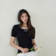 [에고이스트](BLUE LABEL) 로즈레터링 배색 반팔니트 ES2OKH01