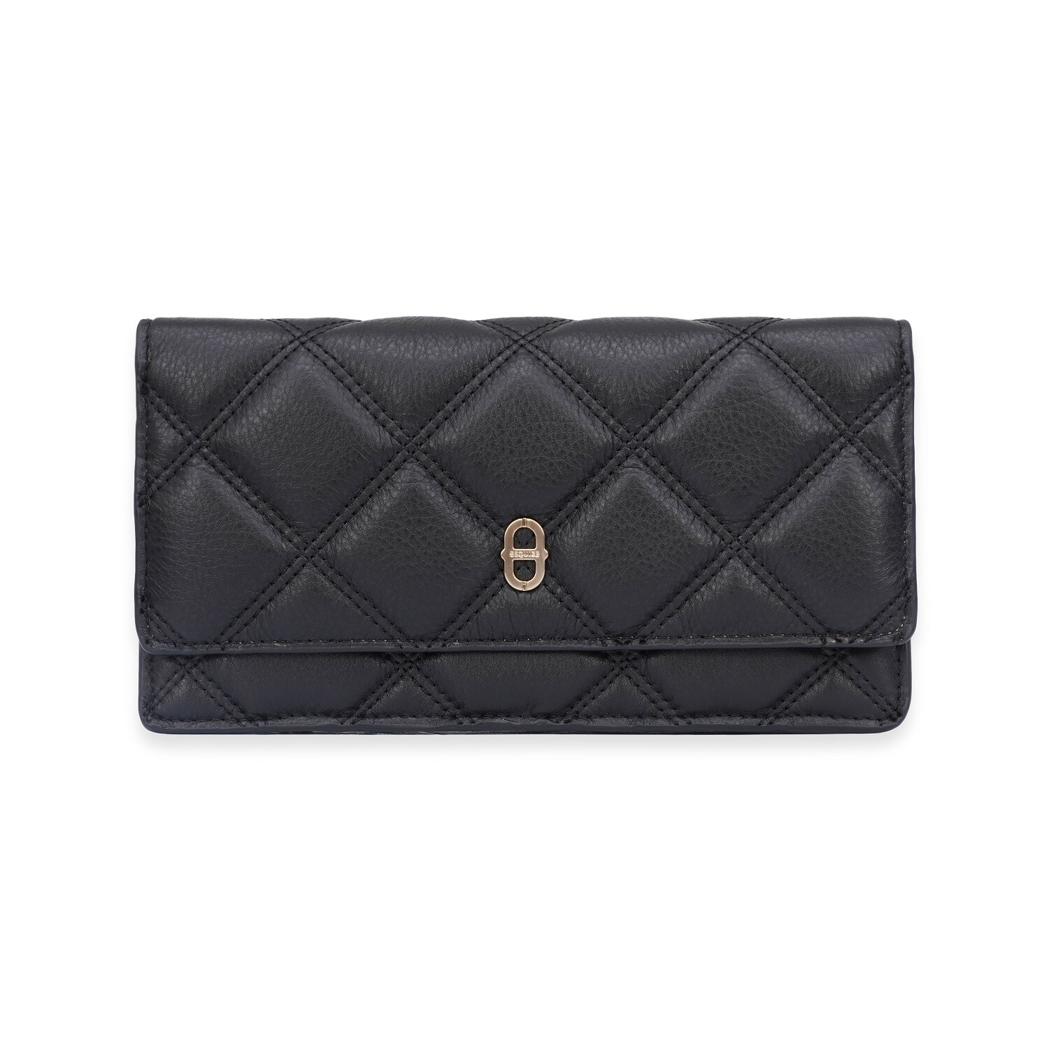 상세참조 에스콰이어_핸드백 23FW 신상 소프트 퀼팅 휴대폰 통장 수납 특 장지갑 크로스백 ECCFPR654BK