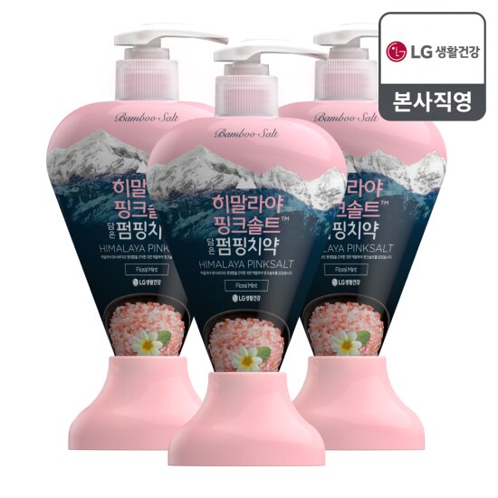 [엘지생활건강] 죽염 히말라야 핑크솔트 펌핑치약 플로럴 285g x 3개
