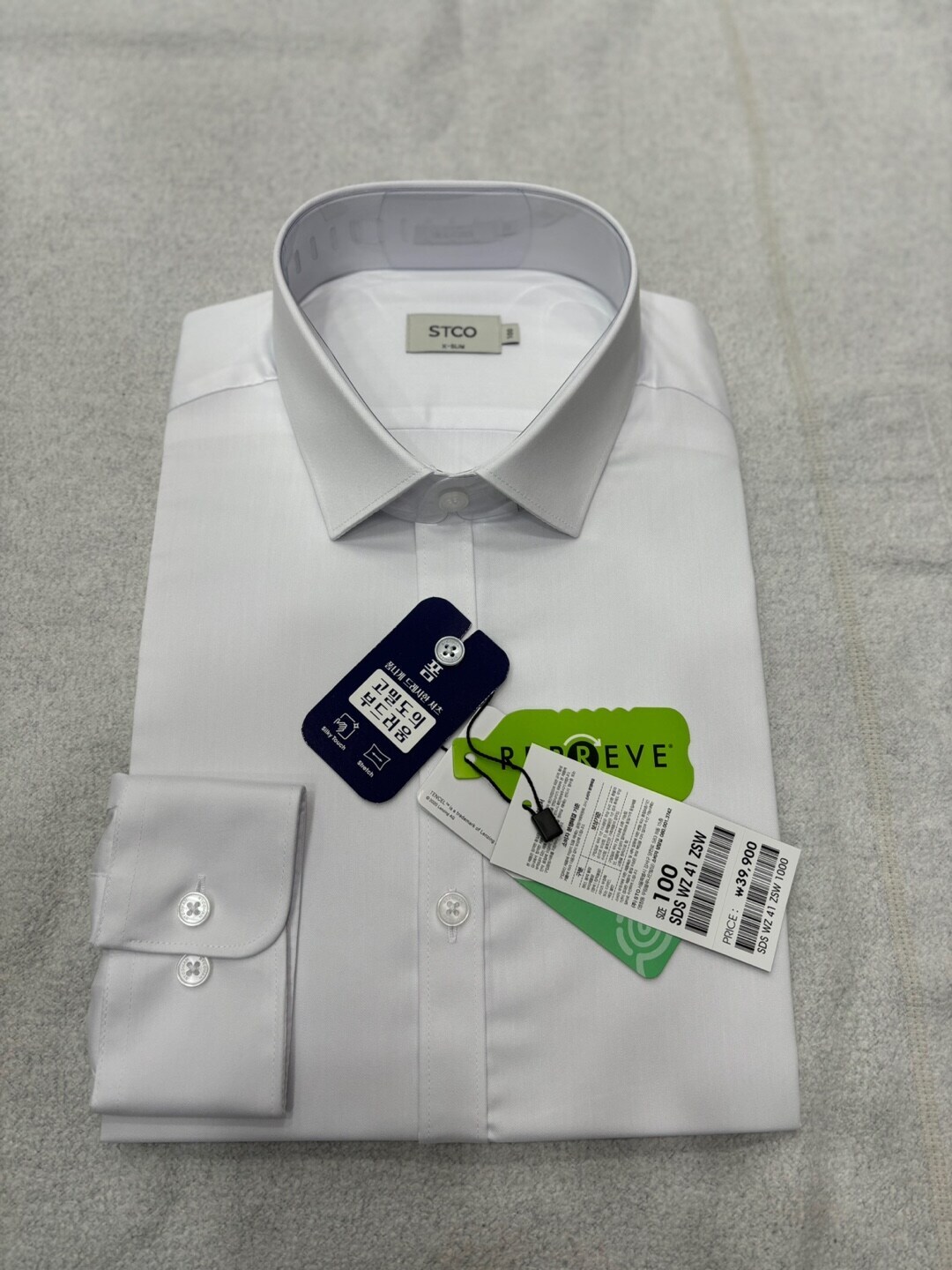에스티코 [STCO]와이셔츠폴리 화이트 스키니핏셔츠SDSWZ41ZSW