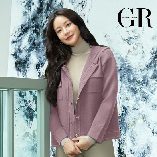 조르쥬 레쉬 후드 아트웍 니트 자켓